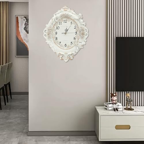 European Style Resin Wall Clock, Retro Silent Clock - Image 3