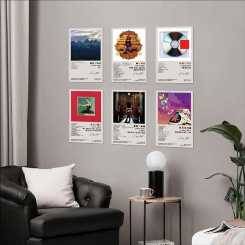 TUOCYERD Kanye West Poster Set of 6 Album Cover Posters Music Posters - Image 5