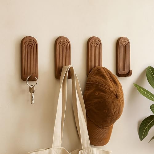 AceOrbit 4 Pcs Rainbow Arch Adhesive Wall Hooks Boho - Image 3