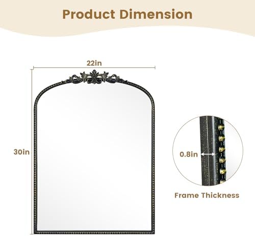 WallBeyond Black Vintage Mirror - Image 5