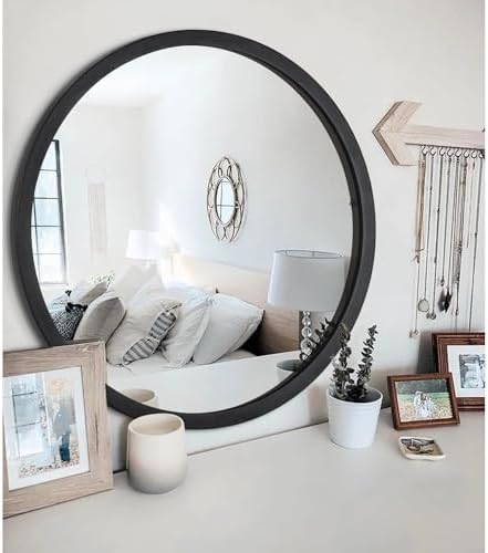 JJUUYOU Round Mirrors for Wall 20 Inch Hanging Circle Mirror for Bathroom - Image 7
