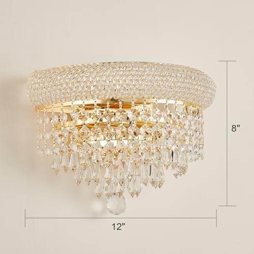 2-Lights Crystal Icicle Prisms Drops Wall Sconce Light - Image 2