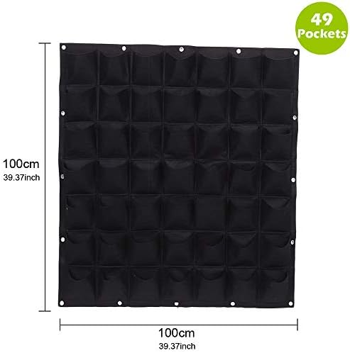 Hanging Planting Grow Bags, 49 Pockets Hanging Vertical Wall Planter Wall - Image 2