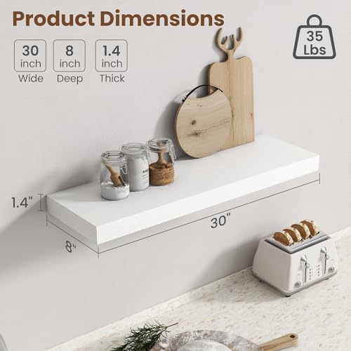 30 Inch Floating shelves for Wall, 8 Inch Deep, Invisible Brackets - Image 3