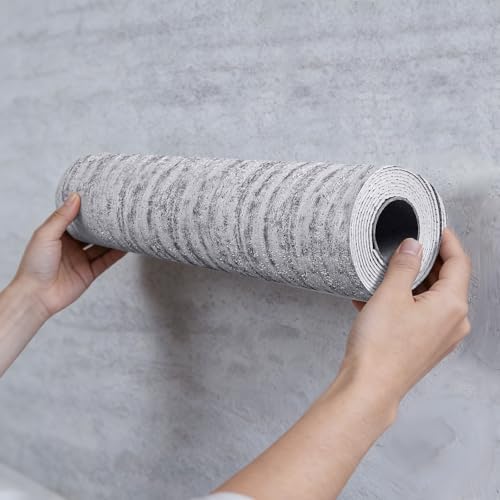 Peel and Stick Faux Travertine PVC Wall Panel Roll, 15.7"x118" by HXHMH