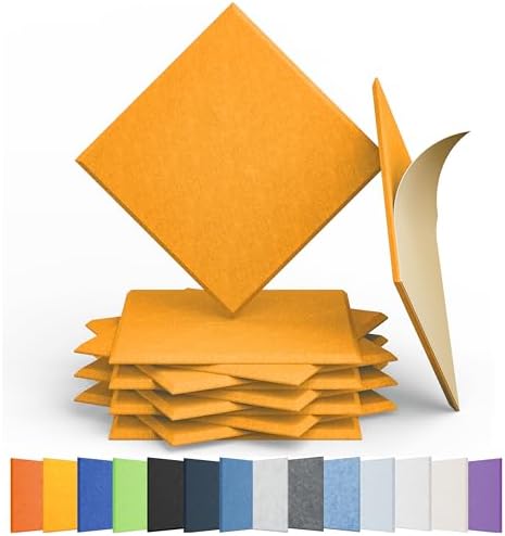 12 Pack Square Acoustic Panels Self Adhesive Sound Proof Foam by Amantech