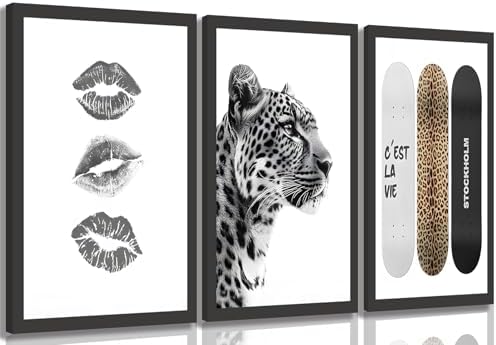 3 Piece Framed Stockholm Style Wall Art, Trendy Preppy Aesthetic Room Decor by JBZDD