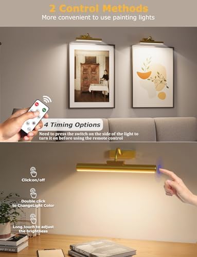 16" Wireless Picture Lights for Wall, Rechargeable Art Light - Image 4