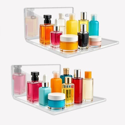 6 Inch 2PCS Clear Acrylic Floating Wall Shelves, Small Floating Shelves by Unknown