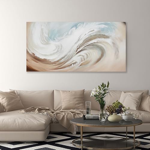 Abstract Wall Art Canvas Wall Paintings Modern Beige Wall Decor Aesthetic Room - Image 3
