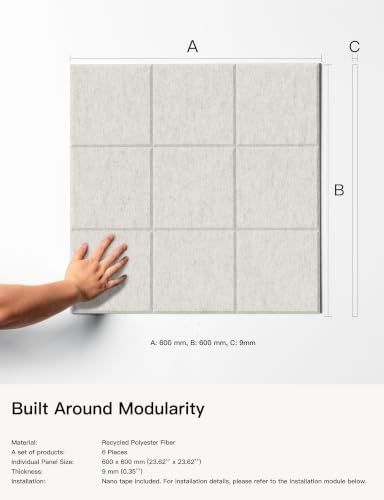 Sound Dampening Panels, Decorative Acoustic Panels, Noise Reducing, 6 Pack - Image 4