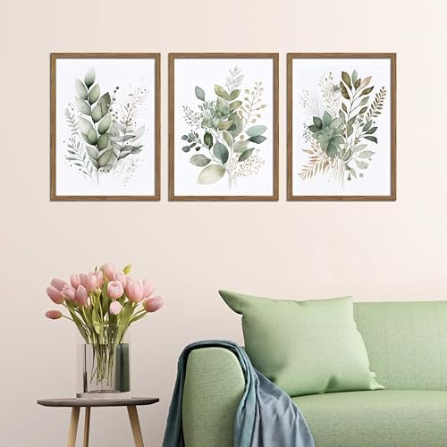 Sage Green Botanical Wall Art Set of 3, Wood Framed 16x24 Inch - Image 5