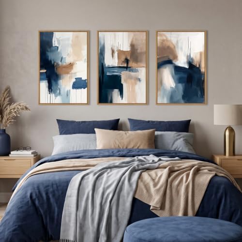Large Abstract Brush Stroke Framed Canvas Wall Art, Modern Pastel Wall Decor - Image 5