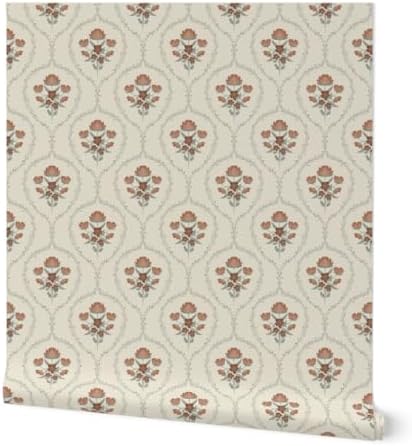 Spoonflower Farmhouse Floral Peel and Stick Wallpaper by Spoonflower