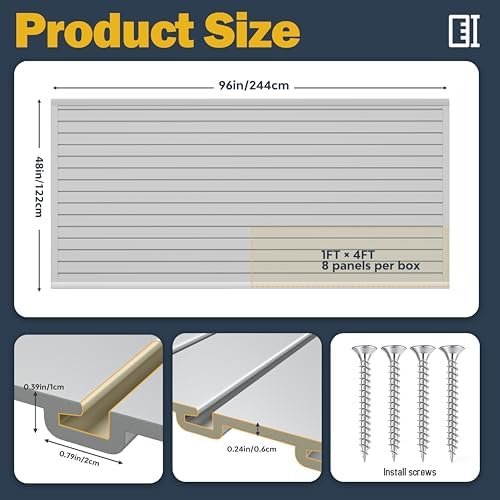 Slat Wall Paneling 4 x 8ft, Slatwall Garage Wall Organizer - Image 3