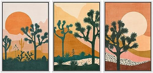 MUDECOR Framed Canvas Print Wall Art Boho Prints Wall Art, Joshua Tree Art by MUDECOR