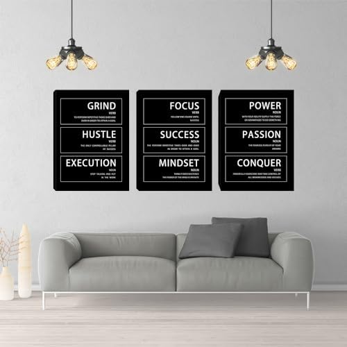 Motivational Wall Art Passion 3 Pieces Painting Canvas Print Office Decor - Image 2