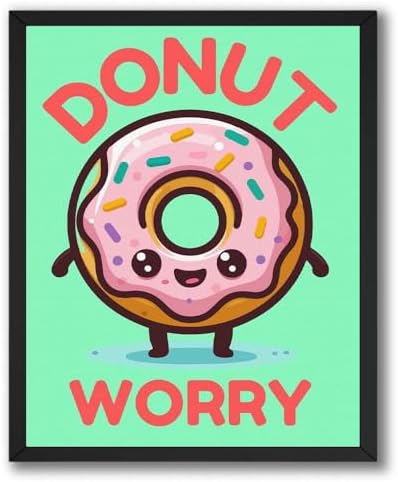 InkFlow Posters Donut Worry Canvas Poster by InkFlowPosters