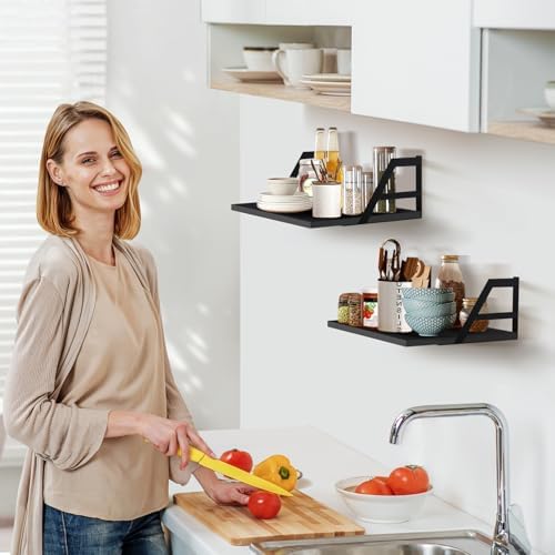 Tectocker-DOU 2 Pc Deep Floating Wall Shelves, Heavy Duty - Image 3