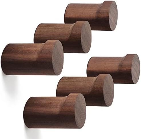 bsdonte Wood Wall Hooks 6 Pack, Natural Wooden Coat Hooks Wall Mounted by bsdonte