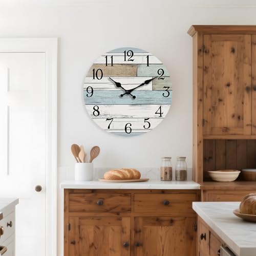 KECYET 18 Inch Large Wall Clock Battery Operated Silent Non Ticking Coastal - Image 4