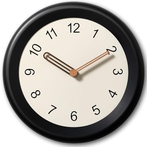 Mosewa 10" Wall Clock Silent Non-Ticking Battery Operated Wood Minimalist by MOSEWAWALLCLOCK