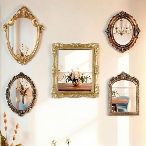 Wonderjune 5 Pcs Vintage Gold Mirror Set - Image 6