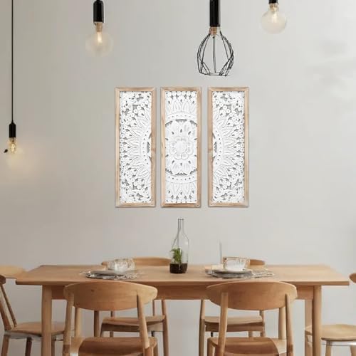 Carved Floral Wall Decor Panels Set of 3 - Image 5