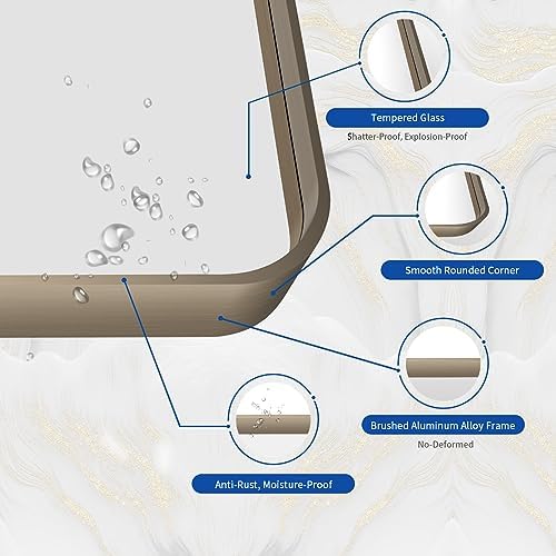 WEER Bronze Bathroom Vanity Mirror 60X30 Inch - Image 3