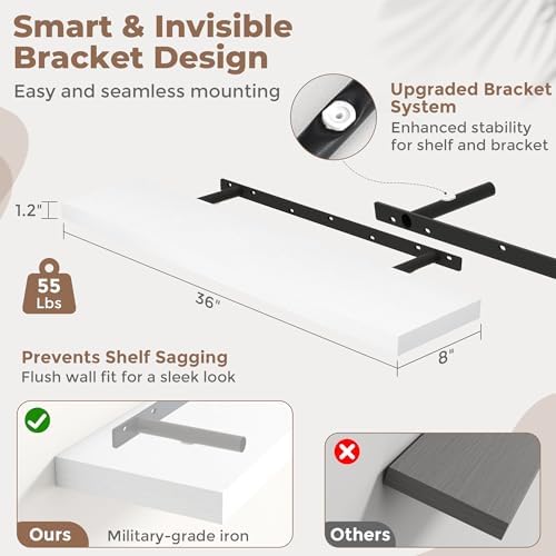 36 Inch Floating Shelves for Wall - Image 2