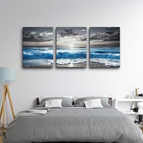 TTHYUEWS Black And White Beach Pictures Large Wall Decor - Image 6
