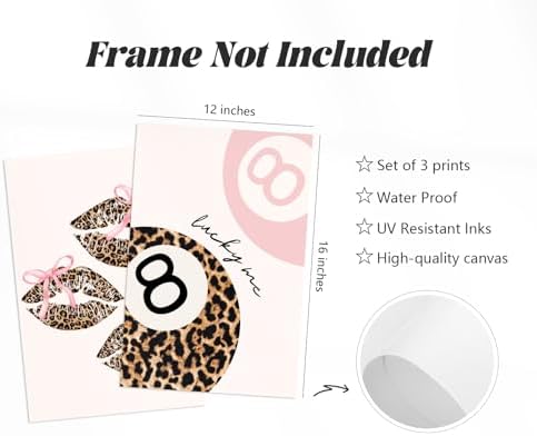 Pink Cheetah Wall Art Decor Leopard Preppy Trendy Canvas Poster Fashion - Image 2
