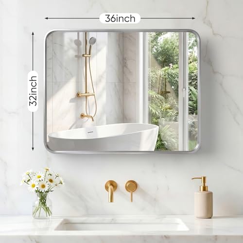 Sweetcrispy Bathroom Mirror 36x32 Inch, Vanity Mirror - Image 2