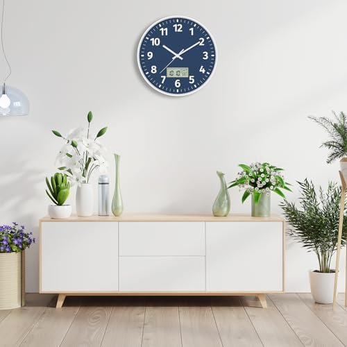 Foxtop 12 Inch Digital and Analog Wall Clock Battery Operated Clock - Image 5