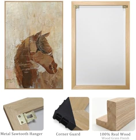 Framed Neutral Abstract Horse 2 Piece Wall Art - Image 4