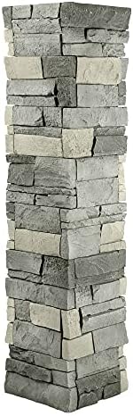 GenStone Faux Stacked Stone Pillar Panel 11.25" x 24" in Northern Slate Smoke - Image 3