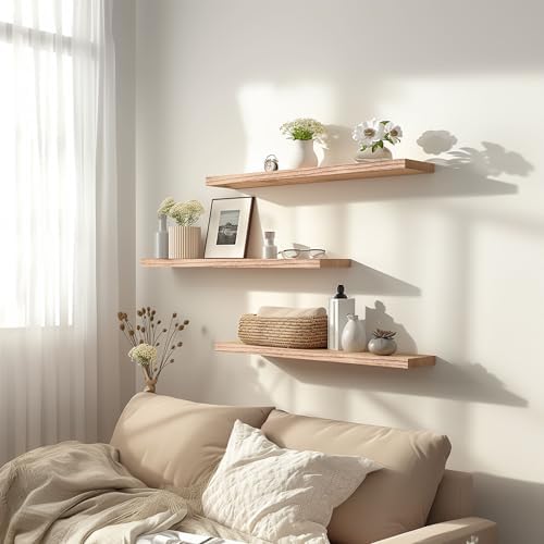 24 Inch Light Wood Floating Shelves - Image 6