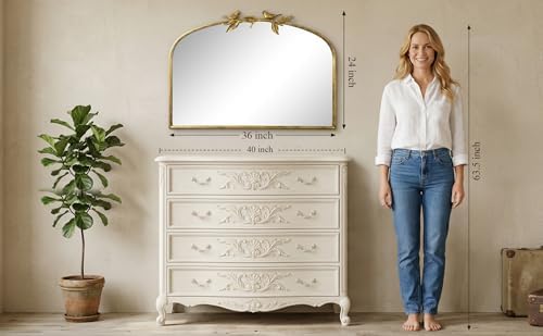 Gold Baroque Vintage Mirror for Vanity 25x36Inch Gold Antique - Image 2