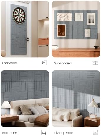 Bumusty 36" x 24" Large Cork Board Alternative, Slate Gray - Image 5