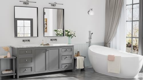 Keonjinn 28x36 Inch Black Bathroom Mirror - Image 2