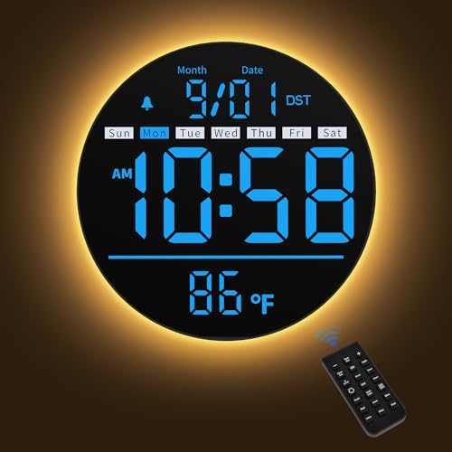 Maxstar Led Digital Wall Clock Blue, Battery Operated, Living Room Decor by Maxstar