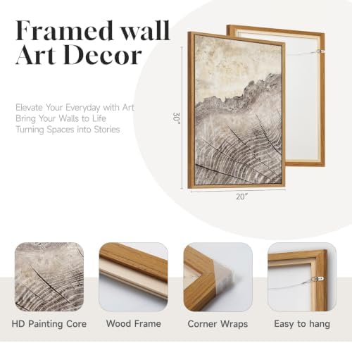 Large Framed Modern Farmhouse Tree Ring Wall Art - Image 5