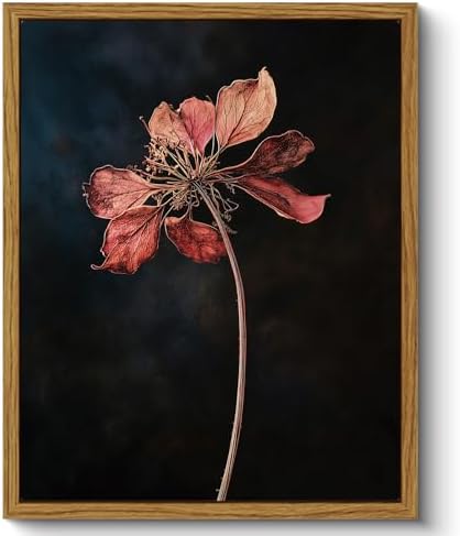 ARPEOTCY Vintage Framed Botanical Wall Art, Bedroom Bathroom Dark Dried Flower by ARPEOTCY