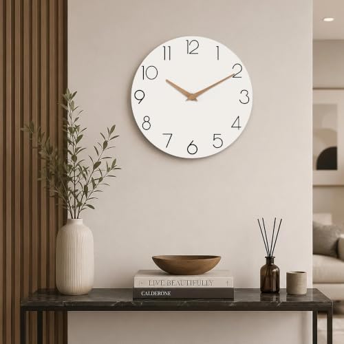 cicininc 12 Inch Battery Operated Wall Clock, Silent Analog - Image 5
