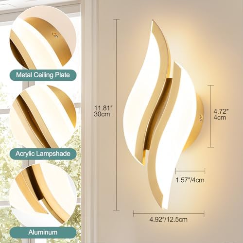 CANEOE Modern LED Wall Sconce 6000K Black Indoor Wall Light Fixtures Acrylic - Image 6