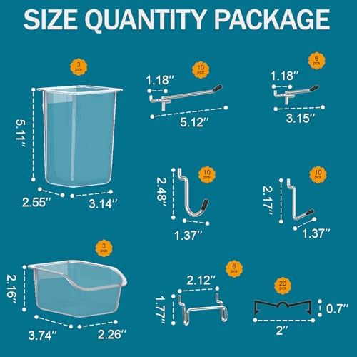 Peg Board Kit, Includes Pegboard and Accessories, - Image 3