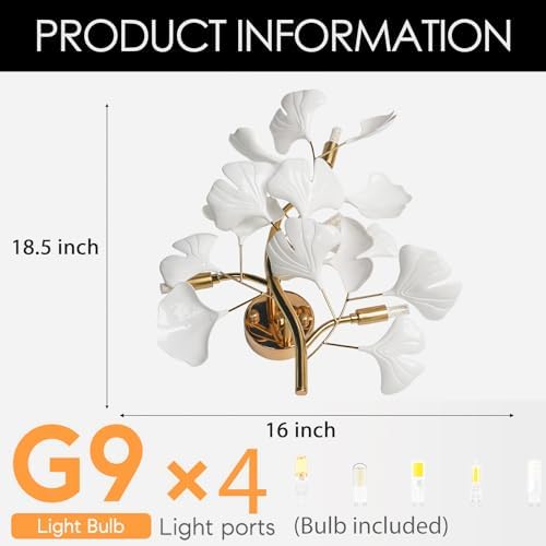 Fandian Modern Wall Sconces Ginkgo Wall Lighting - Image 5