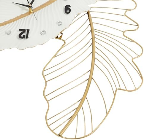 30.8Inch Large Wall Clocks for Living Room, Feather-Shaped Wall Clock Large - Image 4