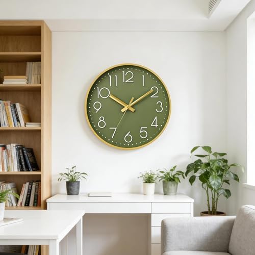 DAXSMY Wall Clock 8 Inch Green Decorative, Battery Operated Silent - Image 7
