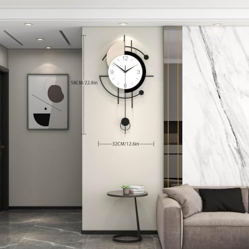 Modern Decorative Metal Pendulum Wall Clock - Image 4